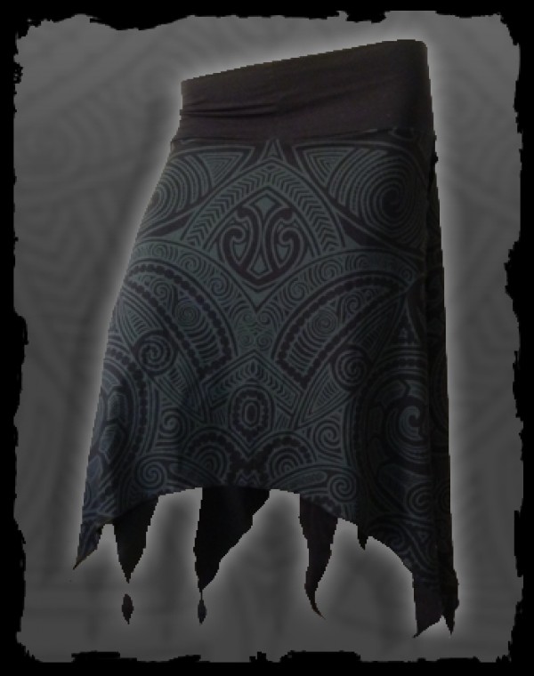 Midi Skirt Irulan Fullprint - Maori print Nr. 108